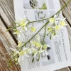 New 3D printed hand-feel simulation single-stem 24-head Oncidium, a floor-standing artificial flower arrangement for home living room and dining table details Picture